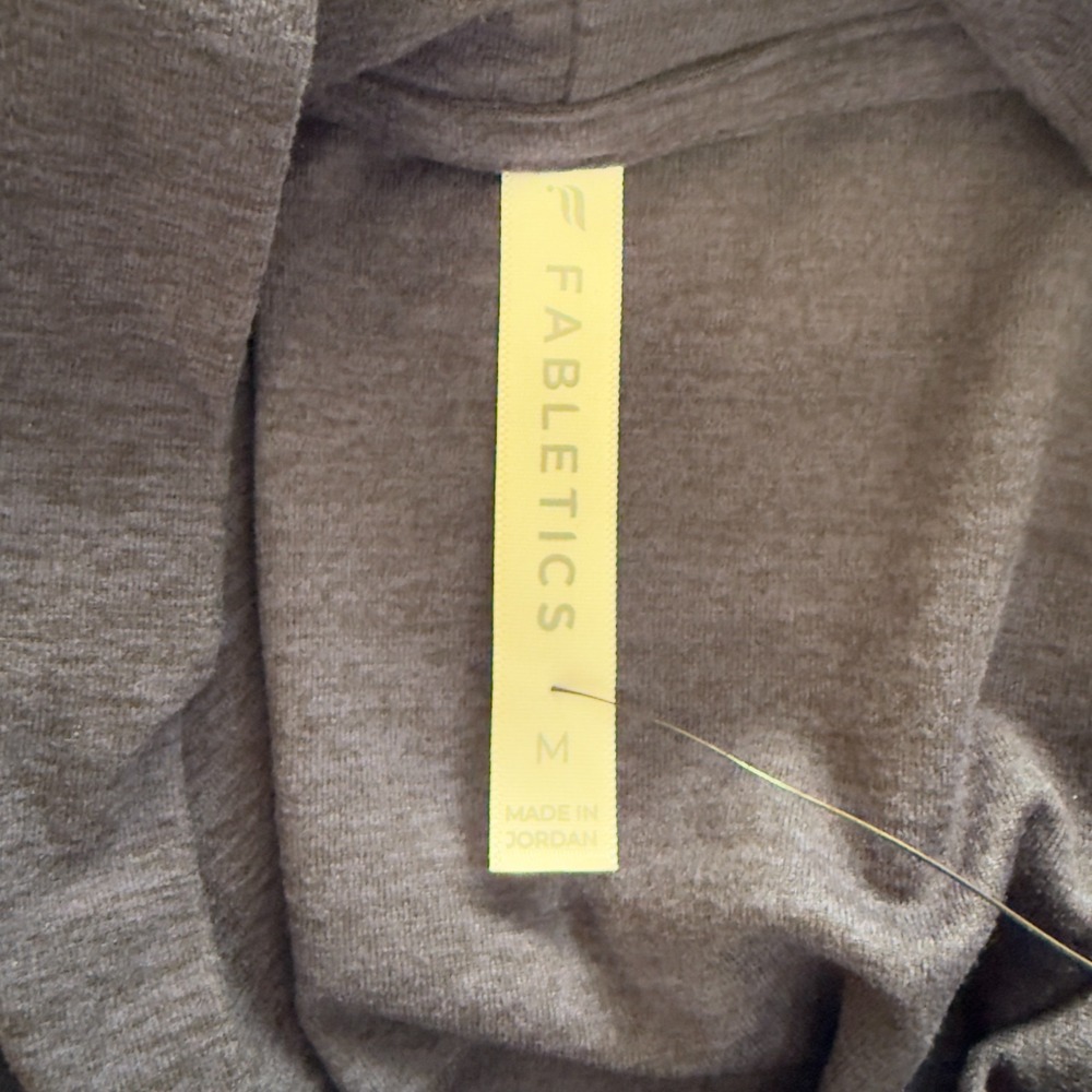NEW! Fabletics Cloud Jersey Hoodie Sweatshirt Womens Medium Heather Blue Wicking - Picture 4 of 8